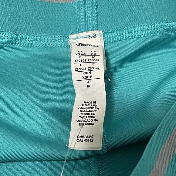 Adidas Leggings Womens XS Blue Aqua Athletic Workout Compression Vibrant Pants - Picture 3 of 7